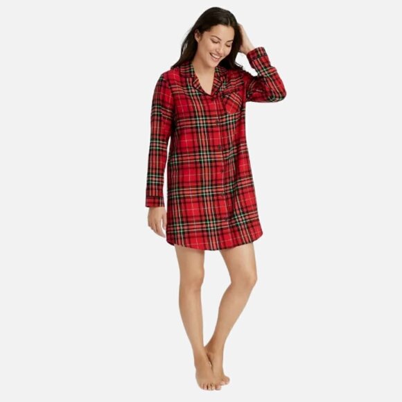 Wondershop Christmas Plaid Flannel Nightgown, Small - Picture 1 of 8